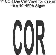 Die Cut 4in Vinyl Symbol CORROSIVE for NFPA (National Fire Prevention Association) for 10x10 Signs